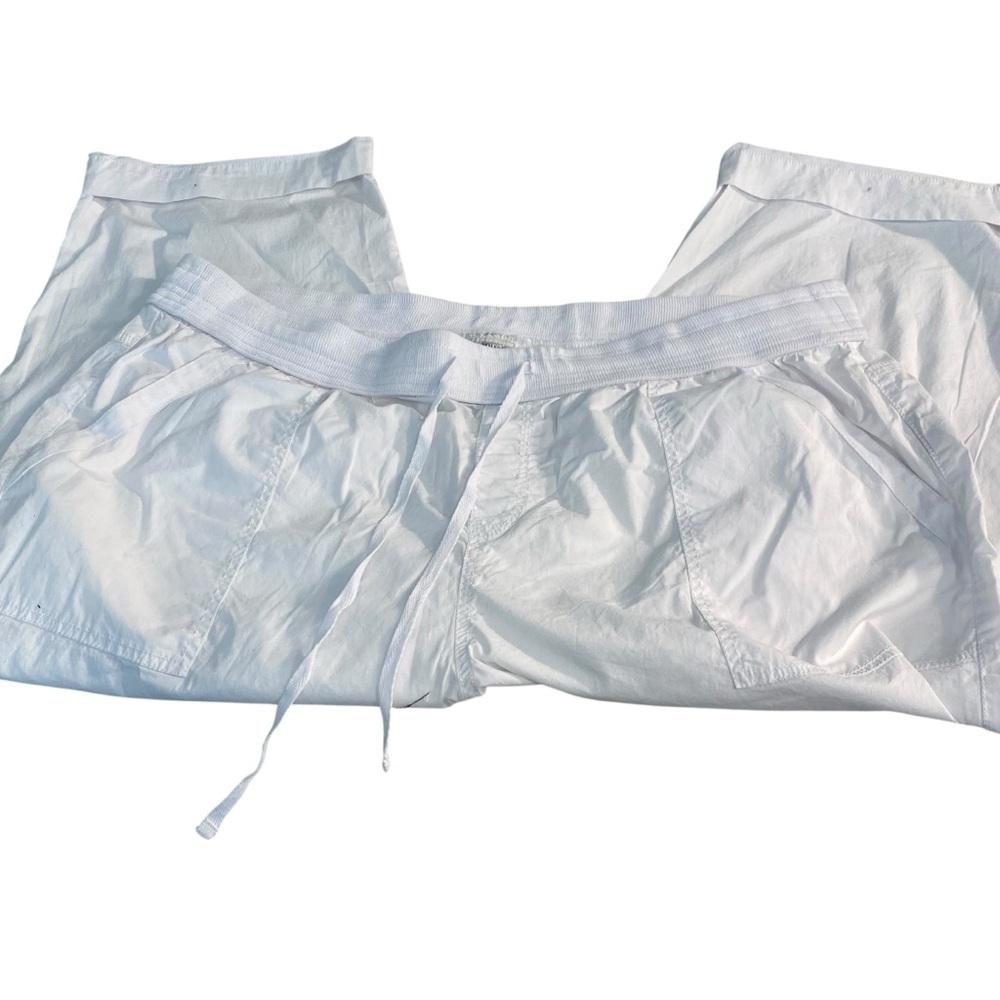 Avenue cotton Roll up white Drawstring Capri Pants 18/20 NWT